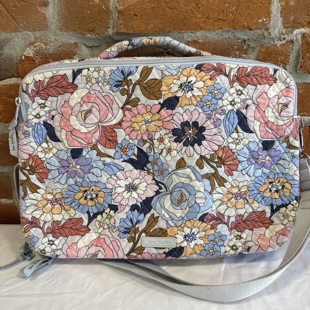 VERA BRADLEY LAPTOP WORK STATION CROSSBODY ALOHA‎ BLOOMS